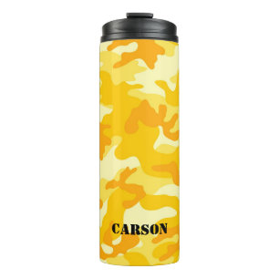 Gelbe Camouflage BEZEICHNEN Sportaktives Erlebnis Thermosbecher