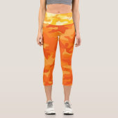 Gelbe Camouflage INITIALEN Orange Active Her Capri Leggings (Vorderseite)