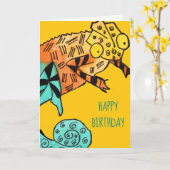 Gelbe Chamäleontinten-Kindergeburtstagkarte Karte (Gelbe Blume)