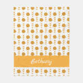 Gelbe Cheerleader Pom Poms & Hearts Muster Fleecedecke (Vorderseite)