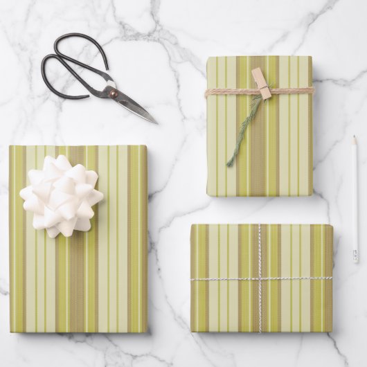 Gelbe Chevron-Streifen Geschenkpapier Set (Vorderseite)