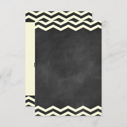 Gelbe Chevronen auf Chalkboard-UAWG RSVP Karte (Vorne/Hinten)
