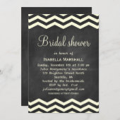 Gelbe Chevronen im Chalkboard-Brautparty Einladung (Vorne/Hinten)