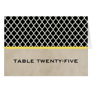Gelbe Chic Quatrefolie-Tischnummer