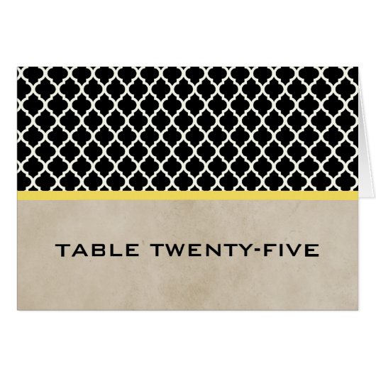Gelbe Chic Quatrefolie-Tischnummer (Vorderseite (Horizontal))