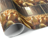 Gelbe Chicks in einem sonnigen Stall Geschenkpapier (Rolleneckpunkt)