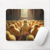 Gelbe Chicks in einem sonnigen Stall Mousepad (Mit Mouse)