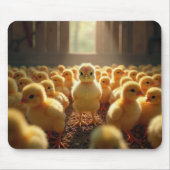 Gelbe Chicks in einem sonnigen Stall Mousepad (Vorne)