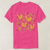 Gelbe Chirpy-Vögel T-Shirt (Design vorne)