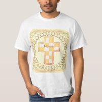 Gelbe christliche Kreuz-Kontrollhäkchen
