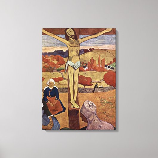 Gelbe Christus von Paul Gauguin, Vintage Kunst Leinwanddruck (Vorderseite)
