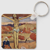 Gelbe Christus von Paul Gauguin, Vintage Kunst Schlüsselanhänger (Rückseite)