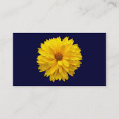 Gelbe Chrysantheme - Marine-Blau Visitenkarte (Rückseite)