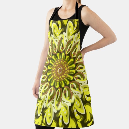 Gelbe Chrysanthemum-Blume Abstrakt Schürze (InSitu)