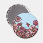 Gelbe Chrysanthemum-Blume Cork-Untersetzer Magnet (Vorderseite/Rückseite)