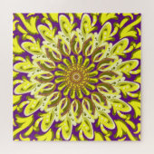 Gelbe Chrysanthemum-Blume Lila Abstrakt Puzzle (Horizontal)