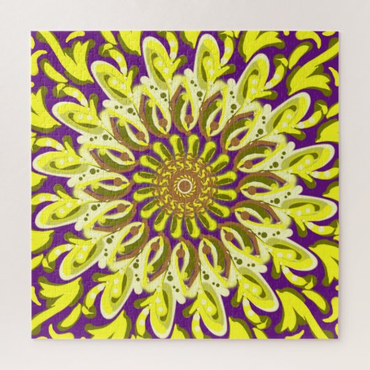 Gelbe Chrysanthemum-Blume Lila Abstrakt Puzzle (Vertikal)