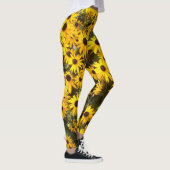 Gelbe Coneflower Blumen ganz über Druck-Leggings Leggings (Rechts)