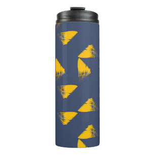 Gelbe, coole, einzigartige, trendige Dreiecke Thermosbecher