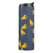 Gelbe, coole, einzigartige, trendige Dreiecke Thermosbecher (Nach links gedreht)