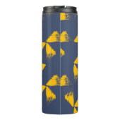 Gelbe, coole, einzigartige, trendige Dreiecke Thermosbecher (Rückseite)