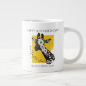 Gelbe Coole Giraffe Geburtstag Jumbo-Tasse (Rechts)