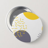 Gelbe, coole, moderne, trendige geometrische Kunst Button (Vorne & Hinten)