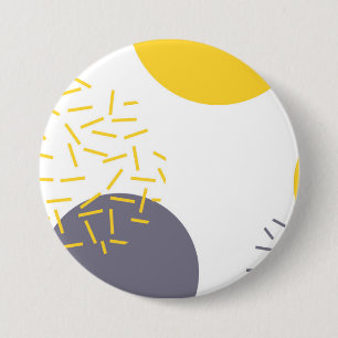 Gelbe, coole, moderne, trendige geometrische Kunst Button