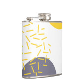 Gelbe, coole, moderne, trendige geometrische Kunst Flachmann (Rechts)