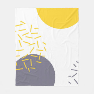 Gelbe, coole, moderne, trendige geometrische Kunst Fleecedecke