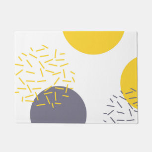 Gelbe, coole, moderne, trendige geometrische Kunst Fußmatte