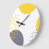 Gelbe, coole, moderne, trendige geometrische Kunst Große Wanduhr (Winkel)