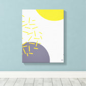 Gelbe, coole, moderne, trendige geometrische Kunst Leinwanddruck (Insitu (Holzboden))