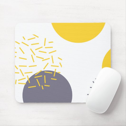 Gelbe, coole, moderne, trendige geometrische Kunst Mousepad (Mit Mouse)
