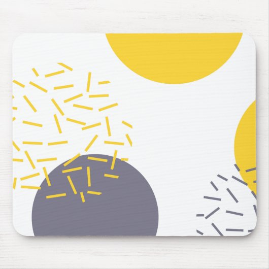 Gelbe, coole, moderne, trendige geometrische Kunst Mousepad (Vorne)