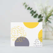 Gelbe, coole, moderne, trendige geometrische Kunst Postkarte (Stehend Vorderseite)