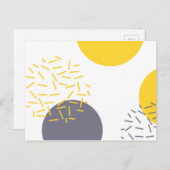 Gelbe, coole, moderne, trendige geometrische Kunst Postkarte (Vorne/Hinten)