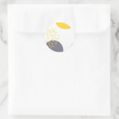 Gelbe, coole, moderne, trendige geometrische Kunst Runder Aufkleber (Tasche)