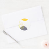 Gelbe, coole, moderne, trendige geometrische Kunst Runder Aufkleber (Umschlag)