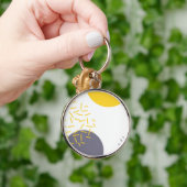 Gelbe, coole, moderne, trendige geometrische Kunst Schlüsselanhänger (Hand)