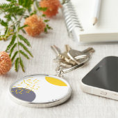 Gelbe, coole, moderne, trendige geometrische Kunst Schlüsselanhänger (Seite)