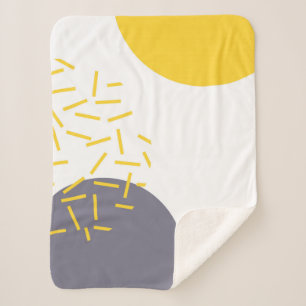 Gelbe, coole, moderne, trendige geometrische Kunst Sherpadecke