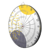 Gelbe, coole, moderne, trendy geometrische Kunst Dartscheibe (Vorderseite rechts)