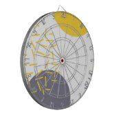 Gelbe, coole, moderne, trendy geometrische Kunst Dartscheibe (Vorderseite Links)