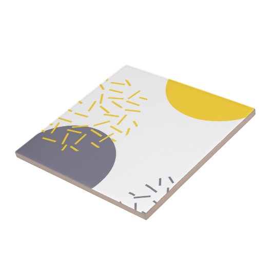 Gelbe, coole, moderne, trendy geometrische Kunst Fliese (Seite)