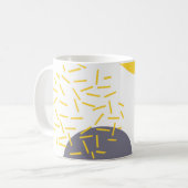 Gelbe, coole, moderne, trendy geometrische Kunst Kaffeetasse (Vorderseite Links)