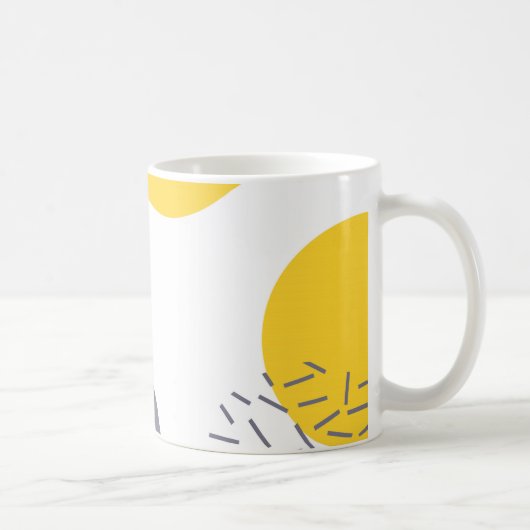 Gelbe, coole, moderne, trendy geometrische Kunst Kaffeetasse (Rechts)