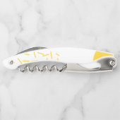 Gelbe, coole, moderne, trendy geometrische Kunst Kellnermesser (Rückseite)