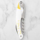 Gelbe, coole, moderne, trendy geometrische Kunst Kellnermesser (Rückseite)