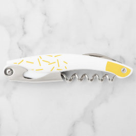 Gelbe, coole, moderne, trendy geometrische Kunst Kellnermesser